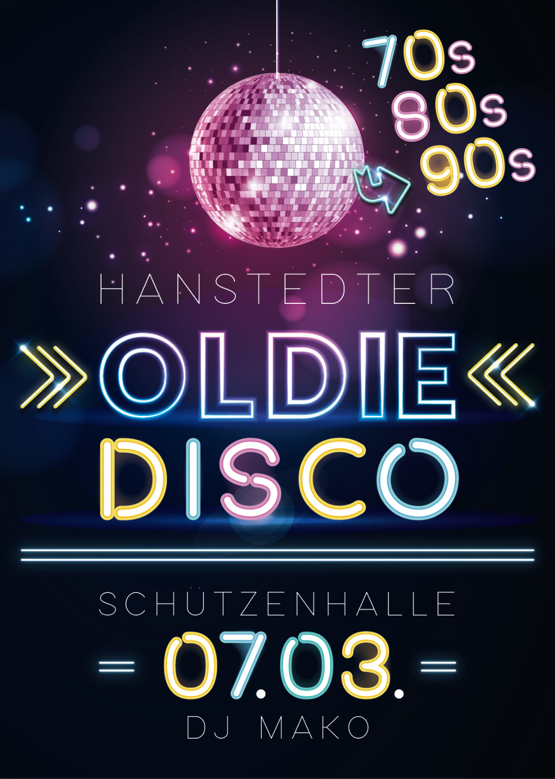 Ankündigung Oldie Disko 07.03.26